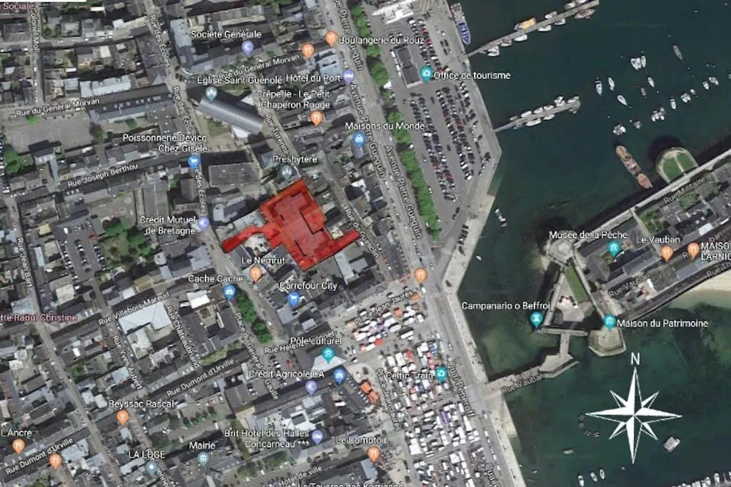 L'Hermine Terrasse Et Parking, 500 Plage Concarneau Apartment